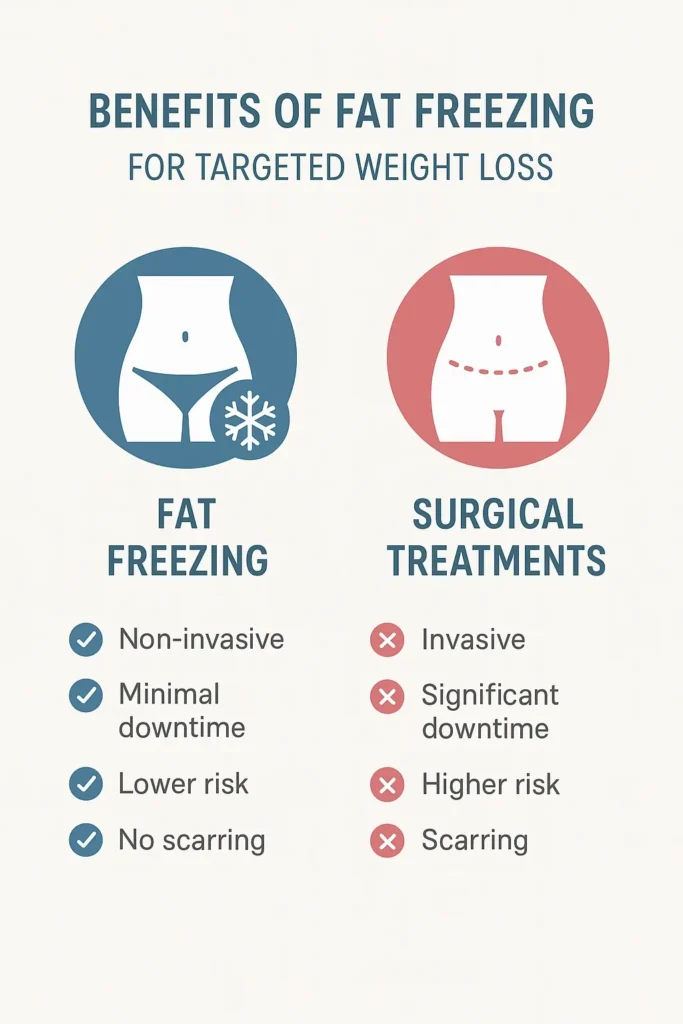 graphic showing the benefits of fat freezing Swinton