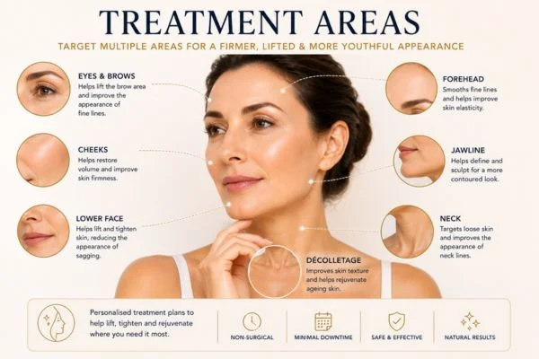 Areas of treatment for the ultimate lift tighten treatment Swinton