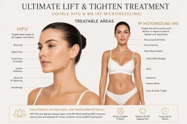 Areas of the body that can be treated - ultimate skin tighten treatment Swinton
